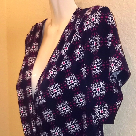 Charter Club Printed Surplice Wrap Top - Picture 3 of 12